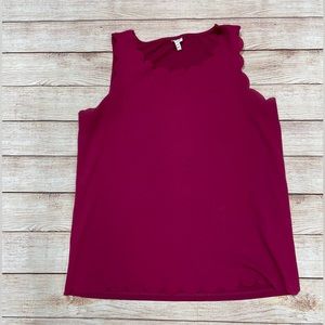 Scallop Tank Top Blouse
